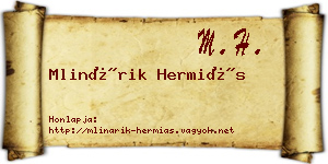 Mlinárik Hermiás névjegykártya